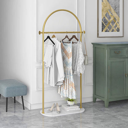 JELIMATE Freestanding Clothing Rack, Marble Base Garment Rack for Boutique Store Display