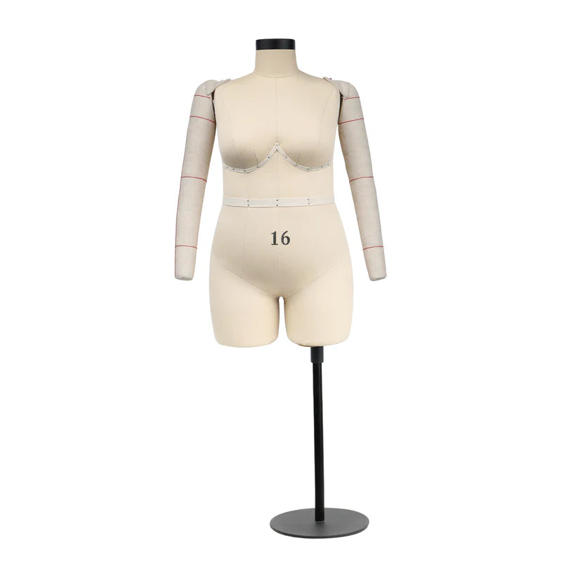 JELIMATE Half  scale Dress Form - Beige Female mini sewing mannequin (size 6-8-10-12-14-16)