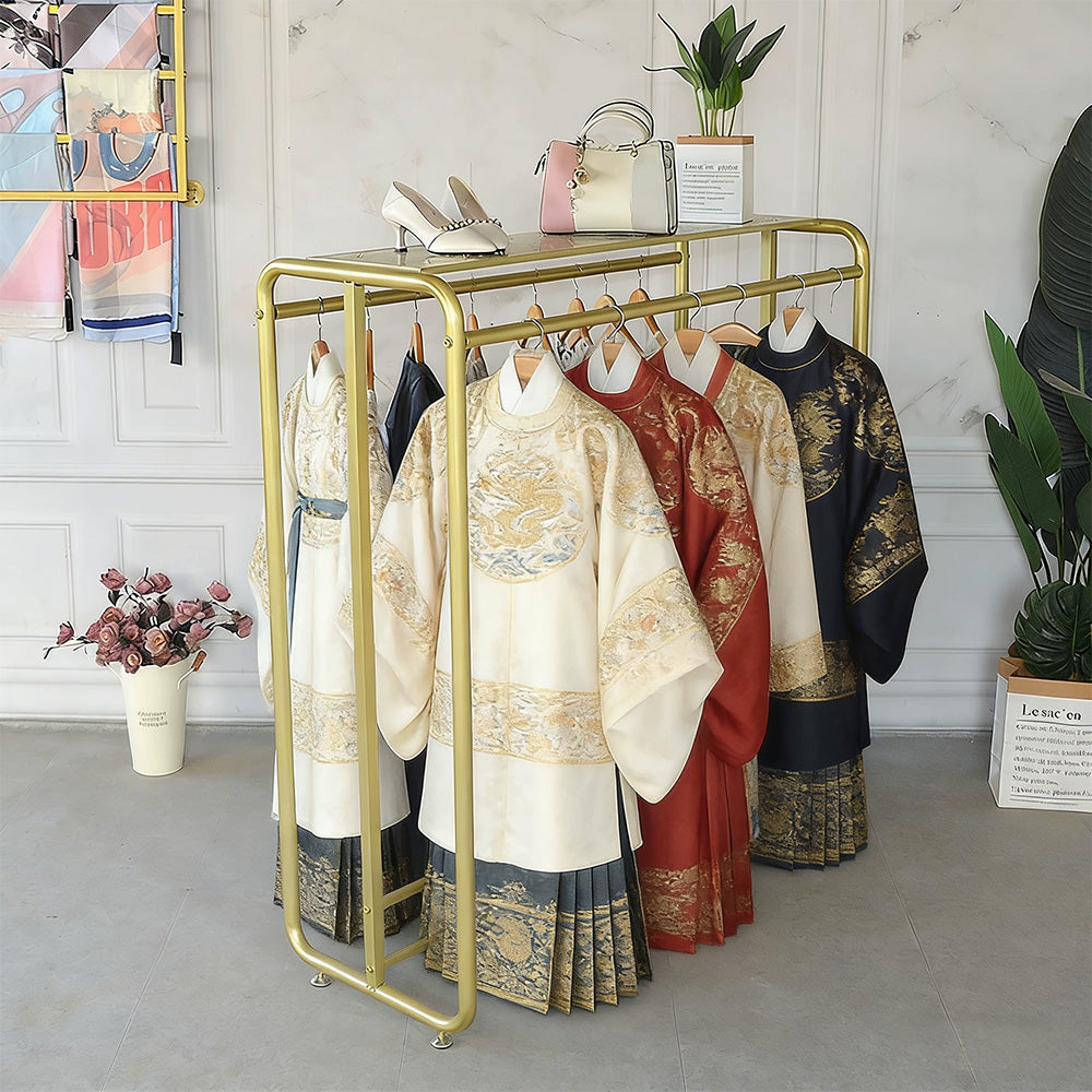 JELIMATE Double Rail Clothing Rack | Heavy Duty Garment Display Stand for Boutique Store