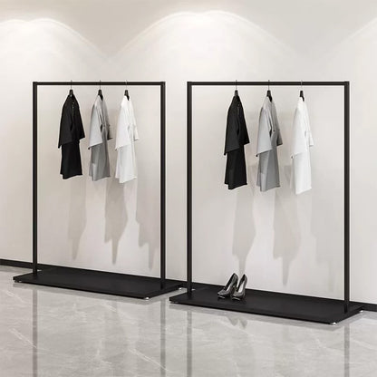 JELIMATE Black Floor-Standing Clothing Display Rack for Retail Store & Home Closet