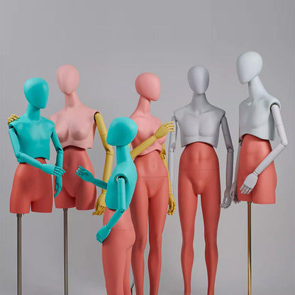 Premium Modern Mannequin Torso - Flexible Rotating Waist & Articulated Wooden Arms - Male, Female & Child Models
