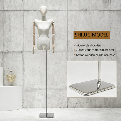 Korean-Style Shoulder-Padded Female Mannequin - Luxury Display for Clothing Boutiques & Retail Stores