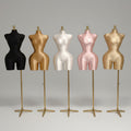 JELIMATE Plus Size Female Mannequin Torso - Fully Pinnable Satin Curvy Dress Form with Gold Base