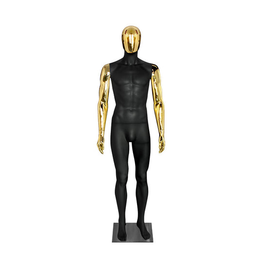 Professional Male Mannequin - Electroplated Display with Rotating Head