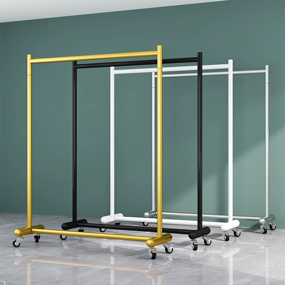JELIMATE Industrial Clothing Rack with Wheels, Heavy Duty Rolling Garment Rack