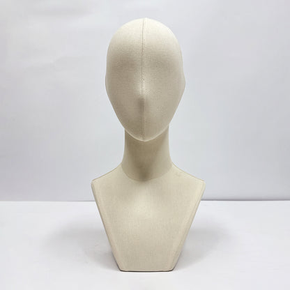 JELIMATE Linen Mannequin Head for Wigs Hats Jewelry Display | Wig Head Stand
