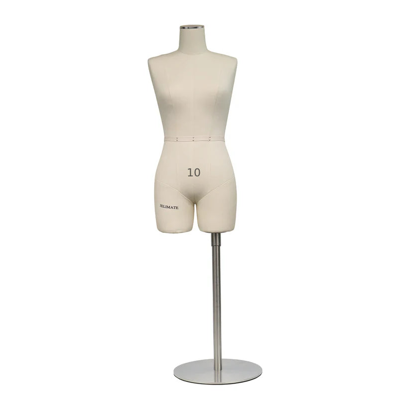 JELIMATE Half  scale Dress Form - Beige Female mini sewing mannequin (size 6-8-10-12-14-16)