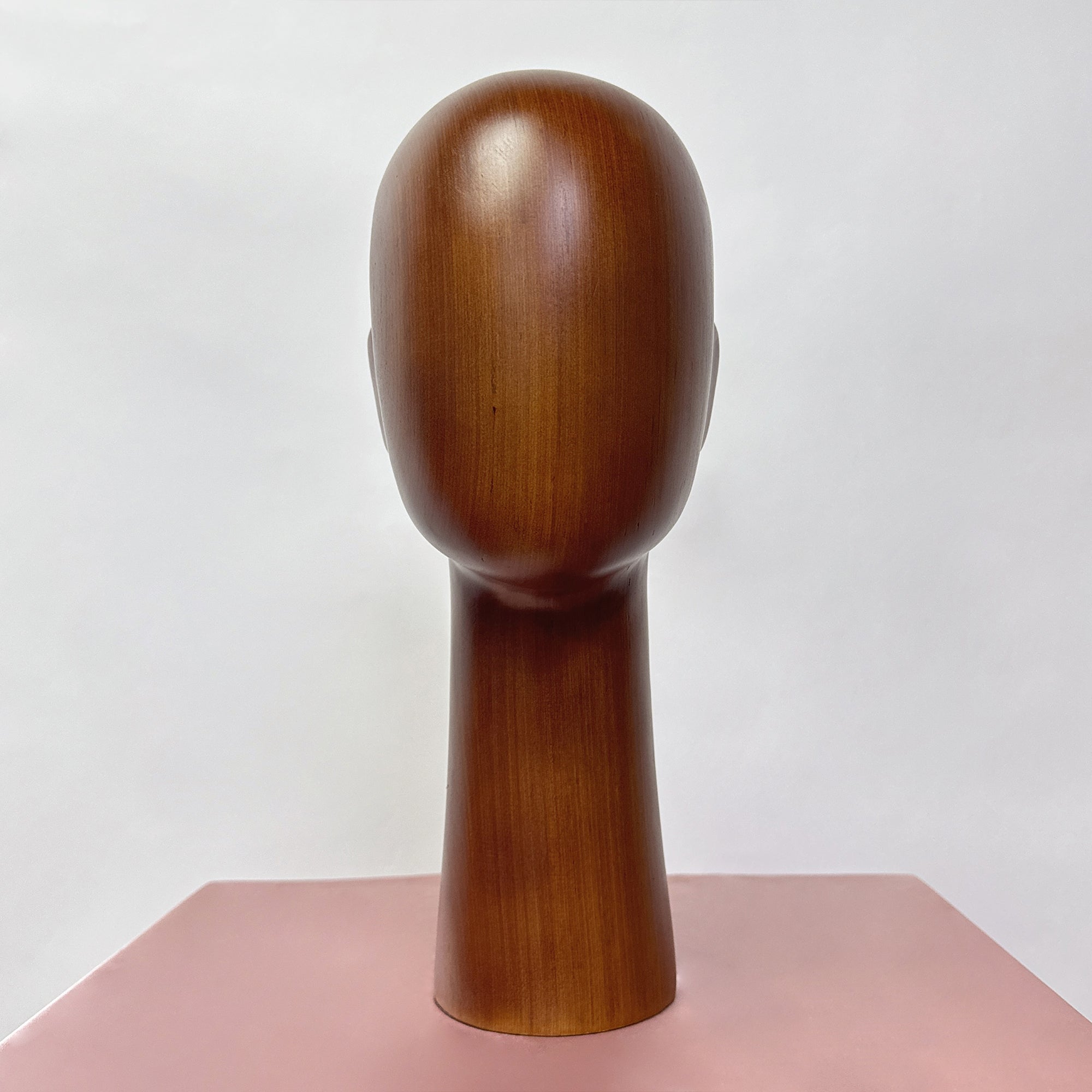 Jelimate Brown Wooden Mannequin Head Form Hat Display Head,Wood Head Mannequin For Hat Display Stand,Headband Wig Sunglasses Display Head Model
