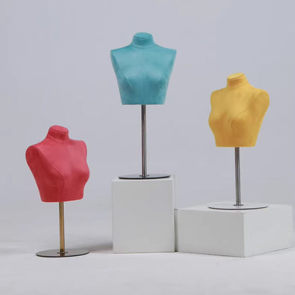 Suede Bust Mannequin for Lingerie Display - Handcrafted Matte Finish Display Prop