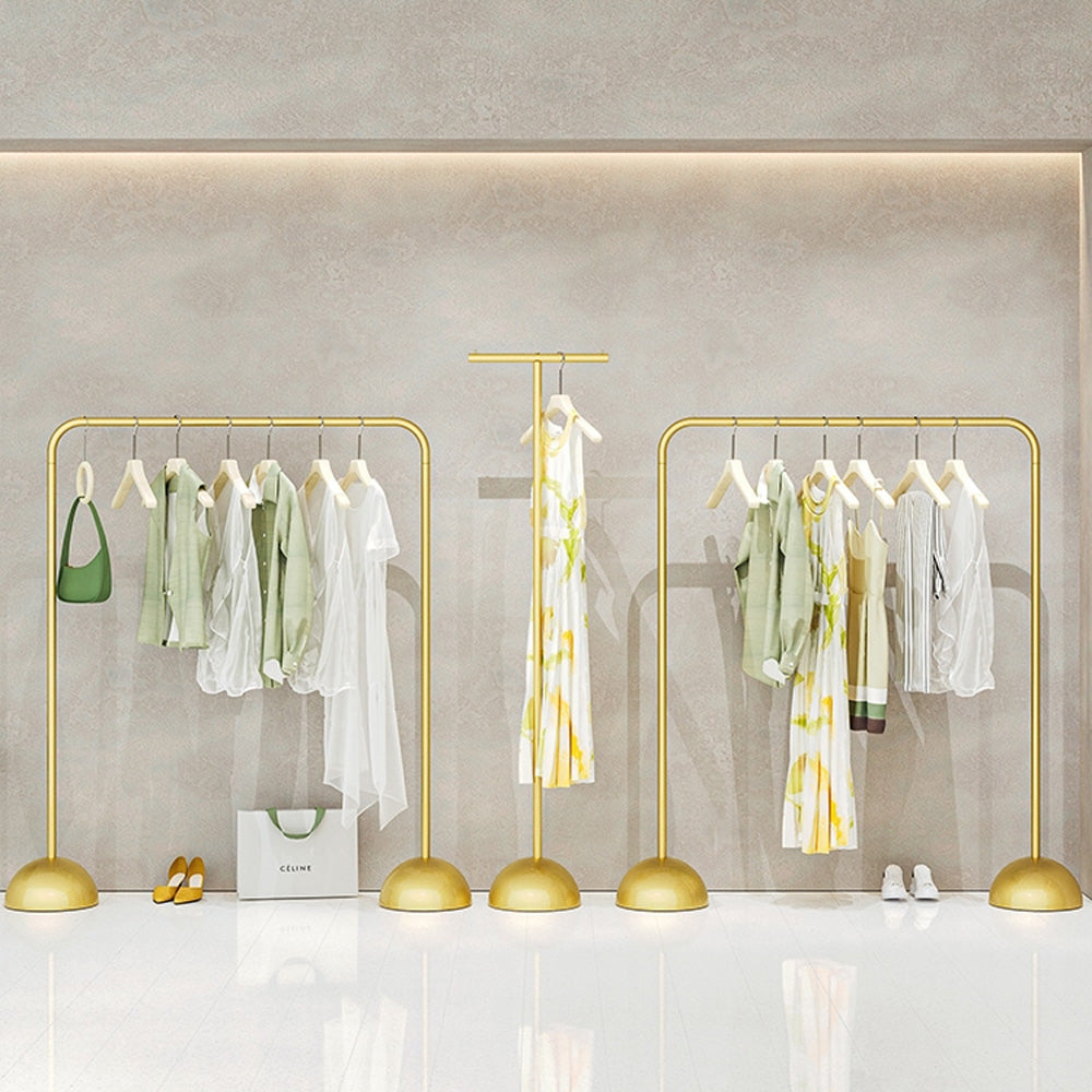 Jelimate Luxury Gold Clothes Display Stand,Dress Display Shelves for Clothing Hanging Rack,Wall Mounted Display Clothing Shelf Rack,Golden Clothing Rack Stand