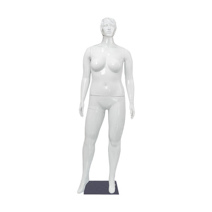 Plump Electroplated Female Mannequin | Abstract Head, Full - Body Plus - Size for European/African Fashion Displays