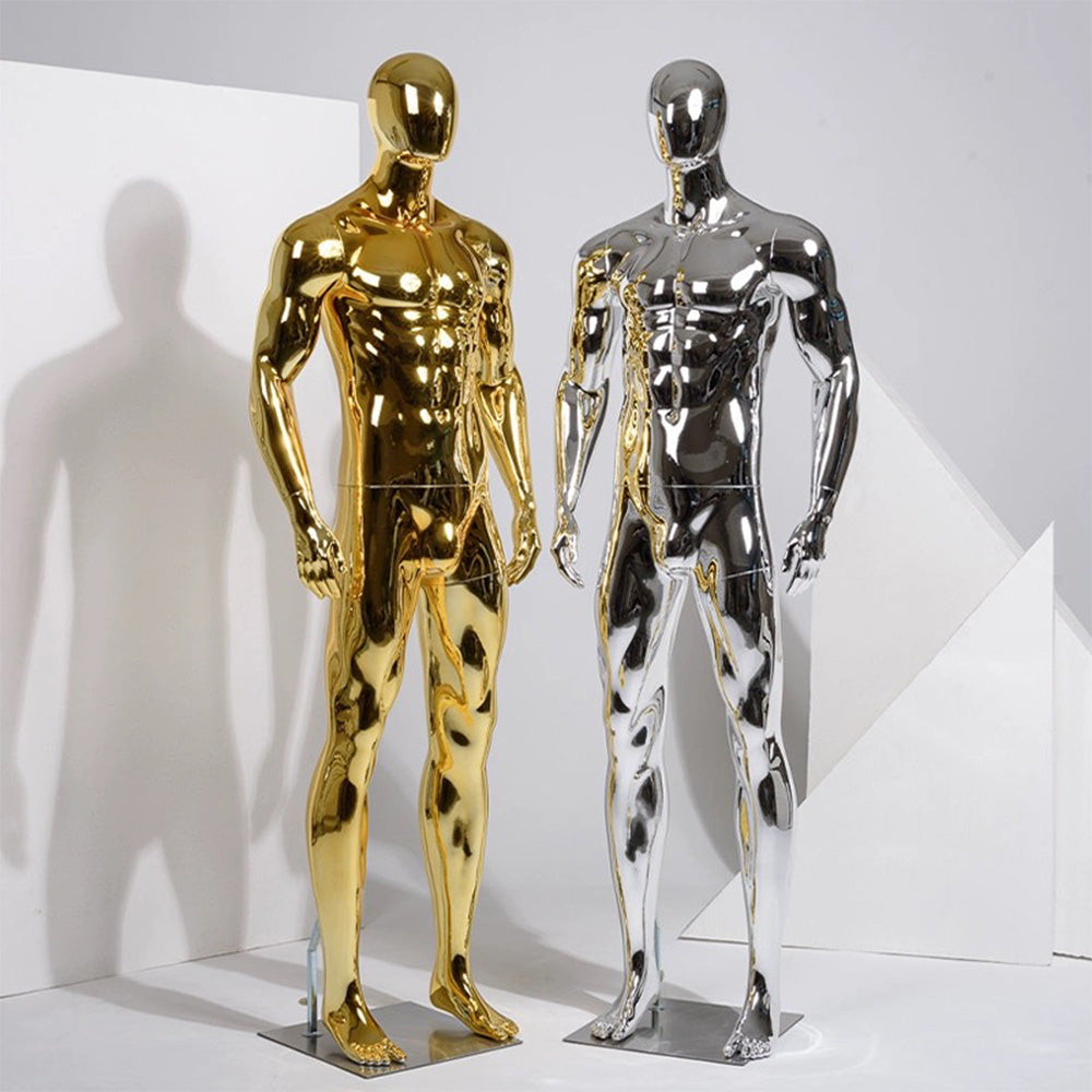 JELIMATE Luxury Plated Silver Gold Male Full Body Mannequin | Window Display