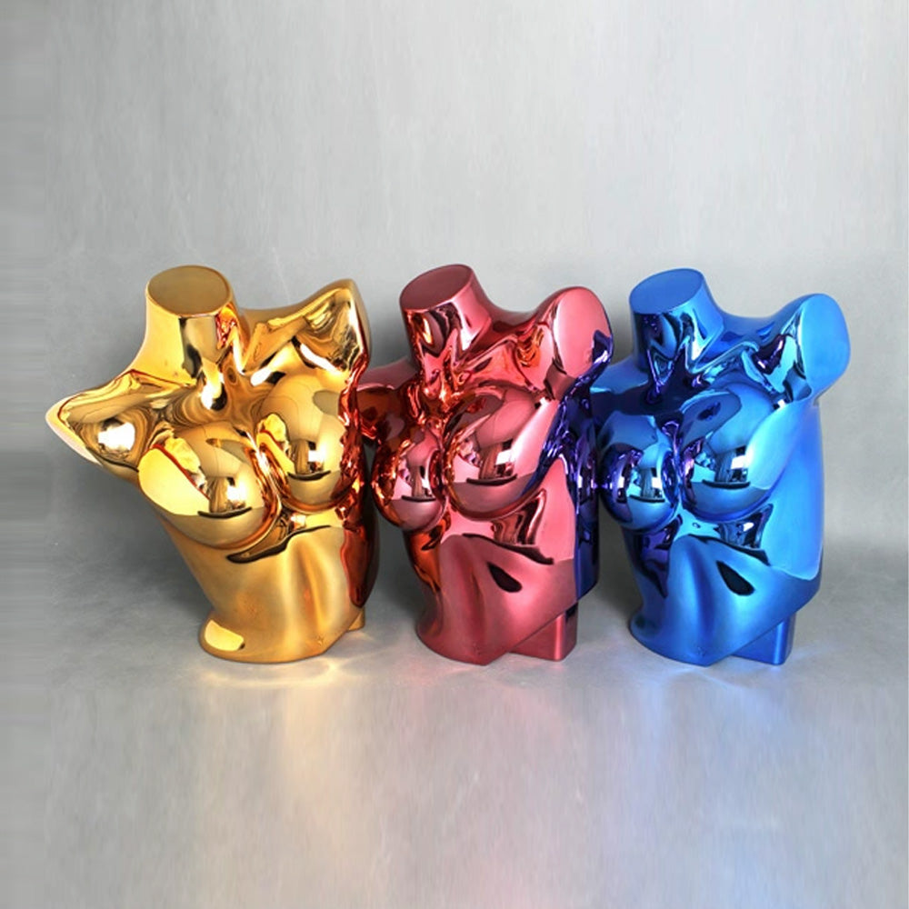 Jelimate Fashion Lingerie Store Female Half Body Mannequin Bust Form,Electroplated Underwear Mannequin Torso Stand,Lingerie Bikini Bra Display Dress Form