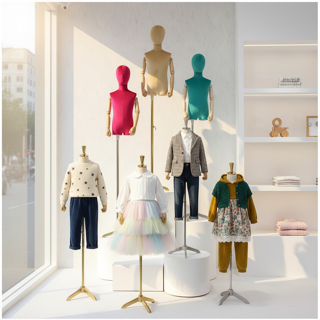 彩色天鹅绒模特橱窗展示1