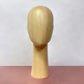 Cabeza de maniquí de madera de color madera natural Jelimate, soporte de maniquí de cabeza de madera larga y corta, modelo de cabeza de maniquí de exhibición con gafas de sol, peluca, diadema y sombrero