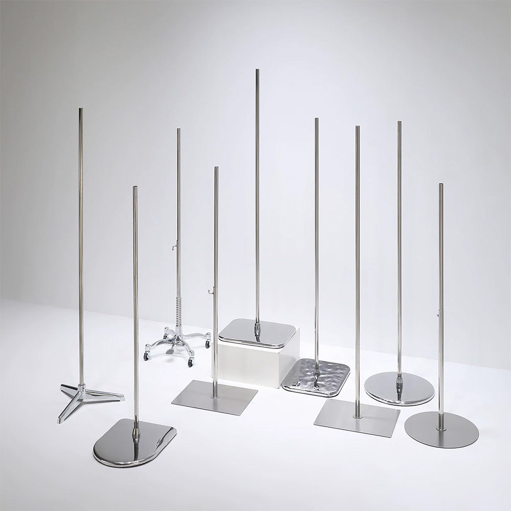 JELIMATE Half Body Mannequin Stand Base | Stainless Steel Retail Display Pole Stand