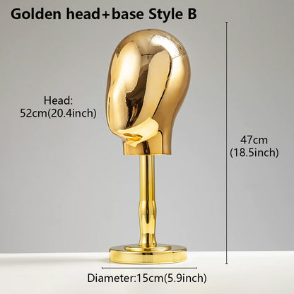 Premium Electroplated Hat Display Stand | Modular Mannequin Head Rack for Retail & Home