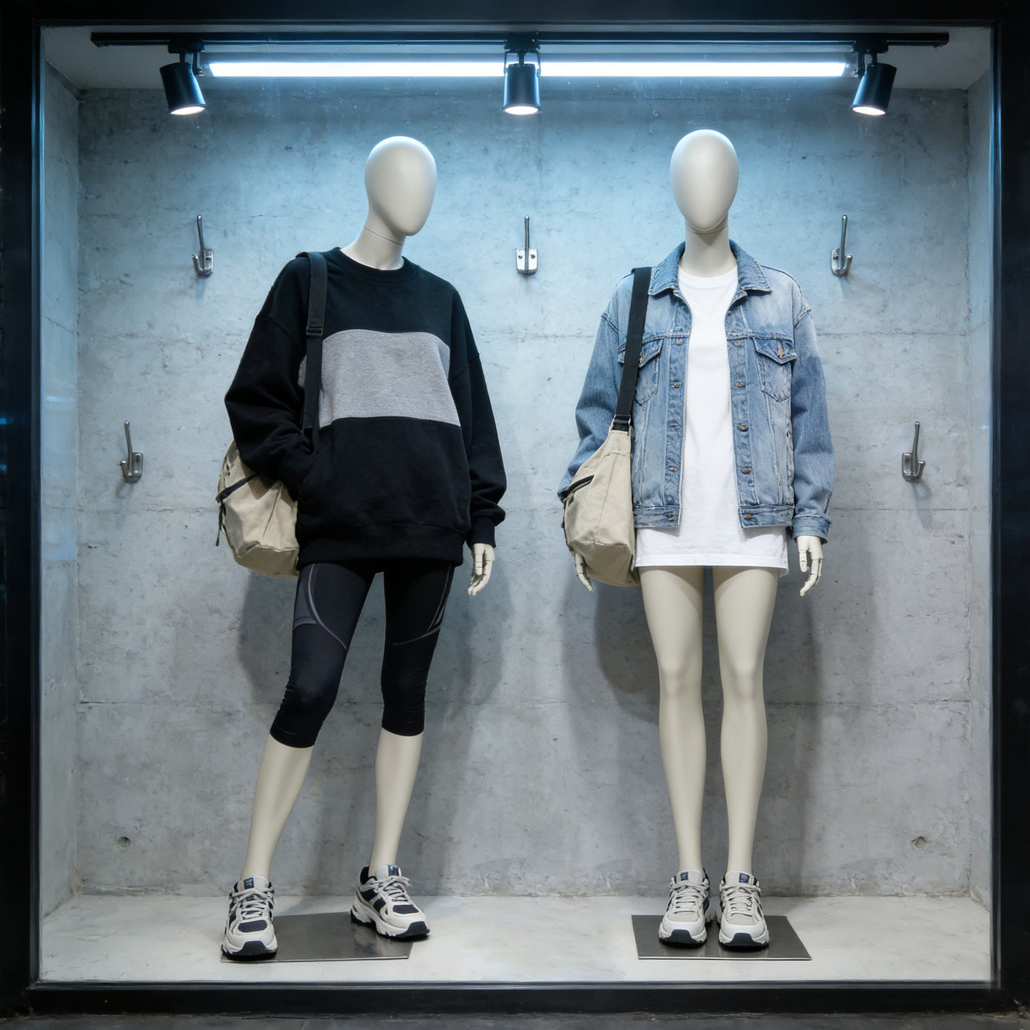 JELIMATE Full Body Female Mannequin Flexible Arms Fiberglass Window Display Dummy