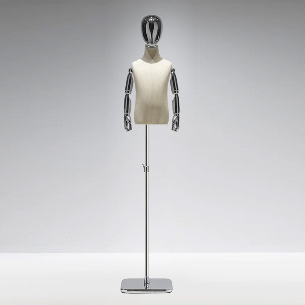 JELIMATE Kids Electroplated Mannequin | Gold Silver Dress Form for Kids Streetwear Display