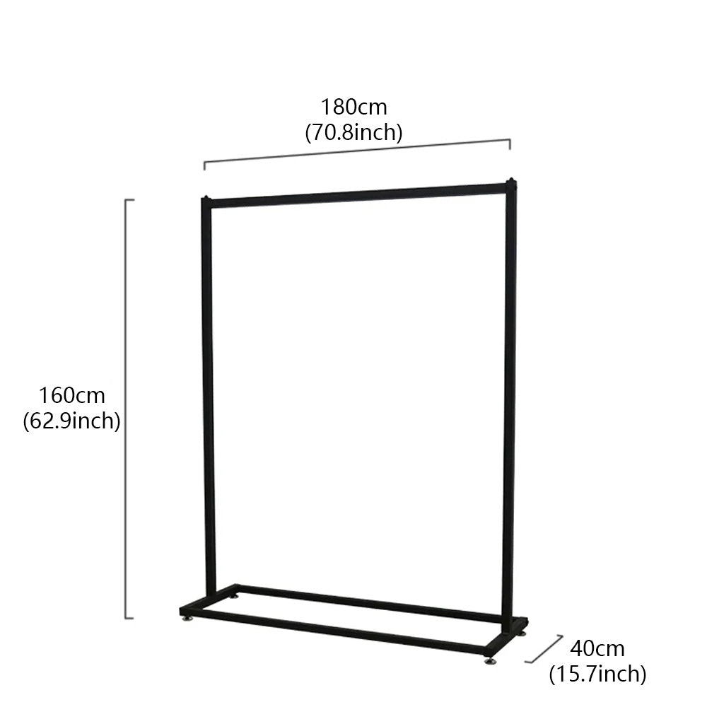 JELIMATE Black Floor-Standing Clothing Display Rack for Retail Store & Home Closet