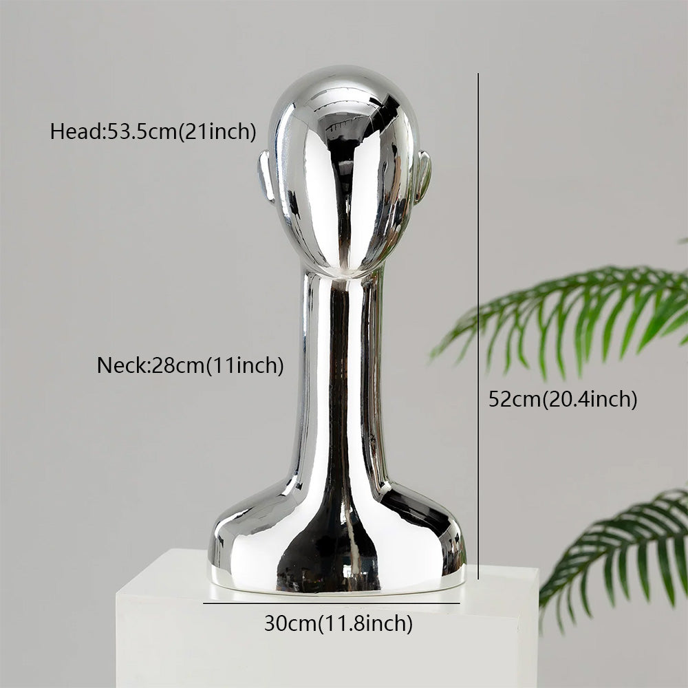 Electroplated Mannequin Head Display Stand - Wig Hat Scarf Jewelry Display Prop for Retail Stores