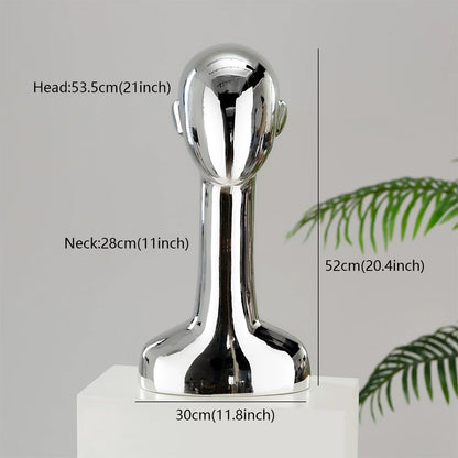 Electroplated Mannequin Head Display Stand - Wig Hat Scarf Jewelry Display Prop for Retail Stores