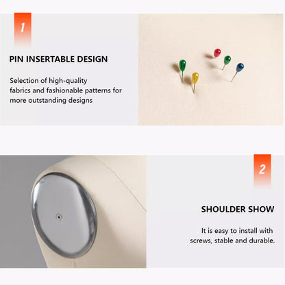 JELIMATE Professional Childrens Adjustable Dress Form (Pin-Insertable & Flocked)