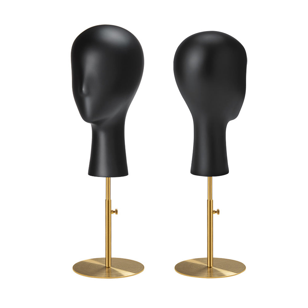 Luxury Black Fiberglass Mannequin Head - Jewelry & Wig Display Stand