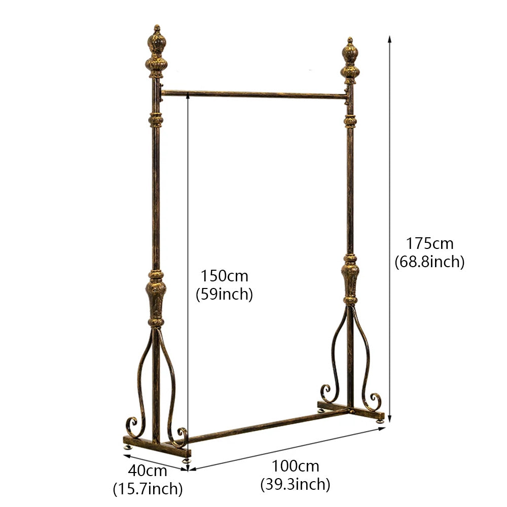 JELIMATE 70.8" Antique Bronze Clothing Rack – Iron Garment Rack for Bedroom & Boutique