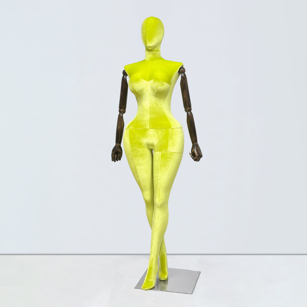 JELIMATE Plus Size Velvet Female Mannequin | Curvy Hourglass Full Body Display Form