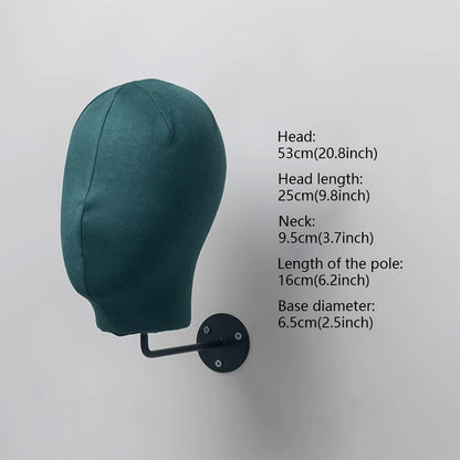 JELIMATE Wall Mount Mannequin Head Display Stand for Hats Wigs Glasses Earrings