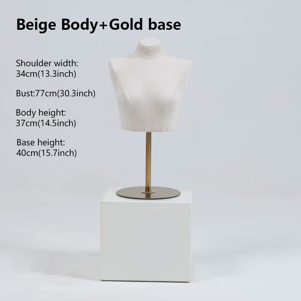 Suede Bust Mannequin for Lingerie Display - Handcrafted Matte Finish Display Prop