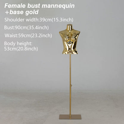 Electroplated Lingerie Mannequin - Female Torso & Hip Display for Boutique Retail