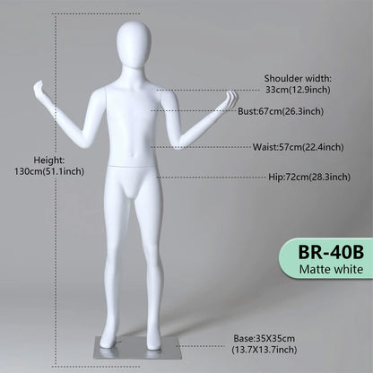JELIMATE Kids Sport Full Body Mannequin | Athletic Children Clothing Display Form for Ages 2–12