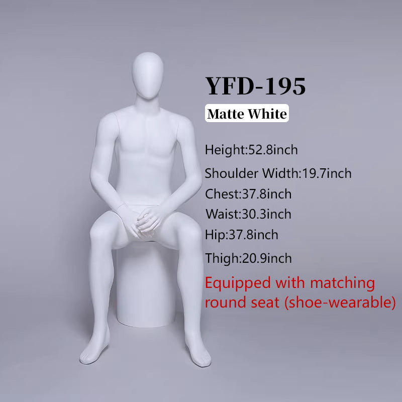 Premium Male Mannequin Full Body - Athletic Build Fiberglass Display