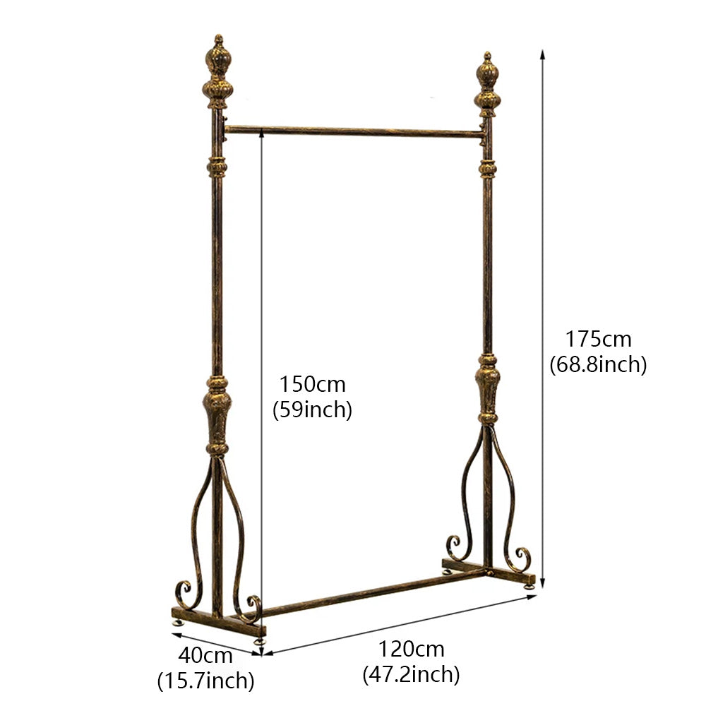 JELIMATE 70.8" Antique Bronze Clothing Rack – Iron Garment Rack for Bedroom & Boutique