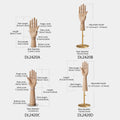 Jelimate Natural Wood Color Wooden Hand Mannequin With/Without Base,Female Mannequin Hand for Bag Ring Sunglasses Hat Display,Jewelry Display Hand Model