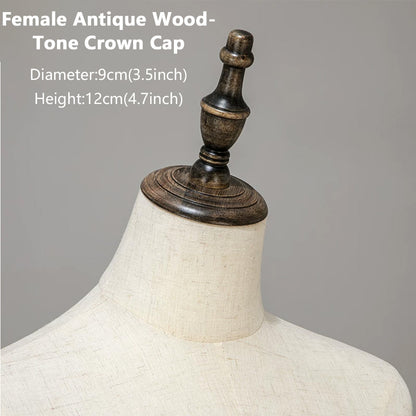 JELIMATE Wooden Mannequin Head Cap | Antique & Flat Top Cover for Display Dress Forms