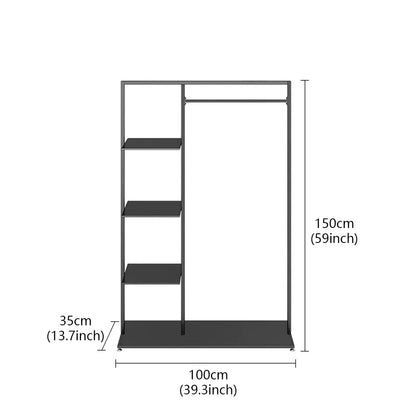 JELIMATE Black Floor-Standing Clothing Display Rack for Retail Store & Home Closet
