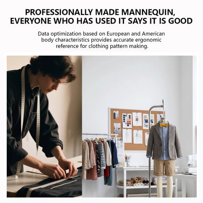 Kids Full-Body Pinnable Dress Form - Adjustable Height Tailor Dummy for Sewing/Retail Display (0-8 Years)