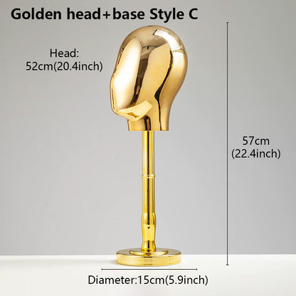 Premium Electroplated Hat Display Stand | Modular Mannequin Head Rack for Retail & Home