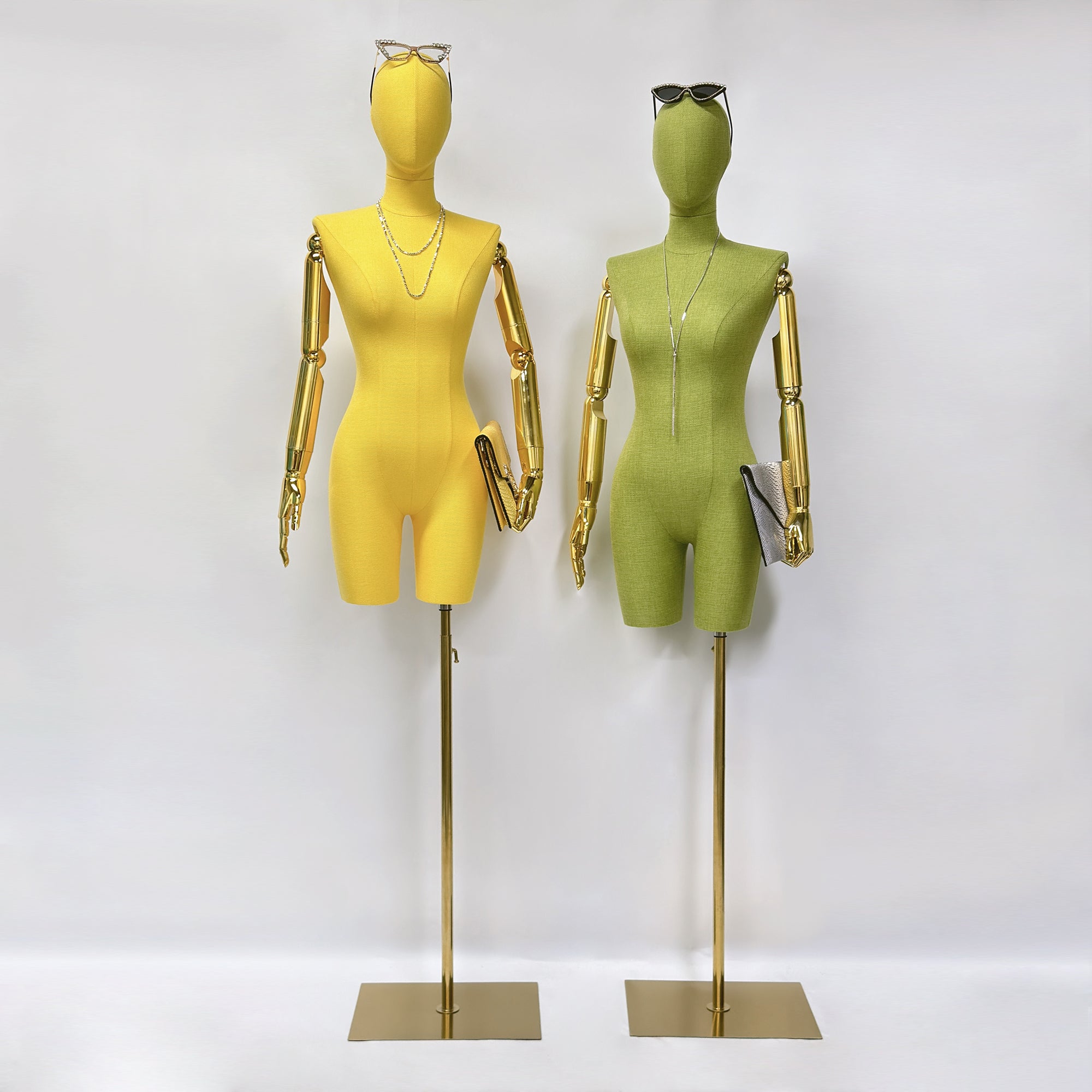 JELIMATE Linen Female Dress Form - Half Body Mannequin for Window Display