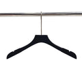 Percha de madera de terciopelo negro de lujo Jelimate con gancho redondo, percha para ropa de tienda de ropa con clips, percha de madera maciza sin logotipo para vestidos, abrigos, pantalones y trajes