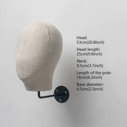 JELIMATE Wall Mount Mannequin Head Display Stand for Hats Wigs Glasses Earrings