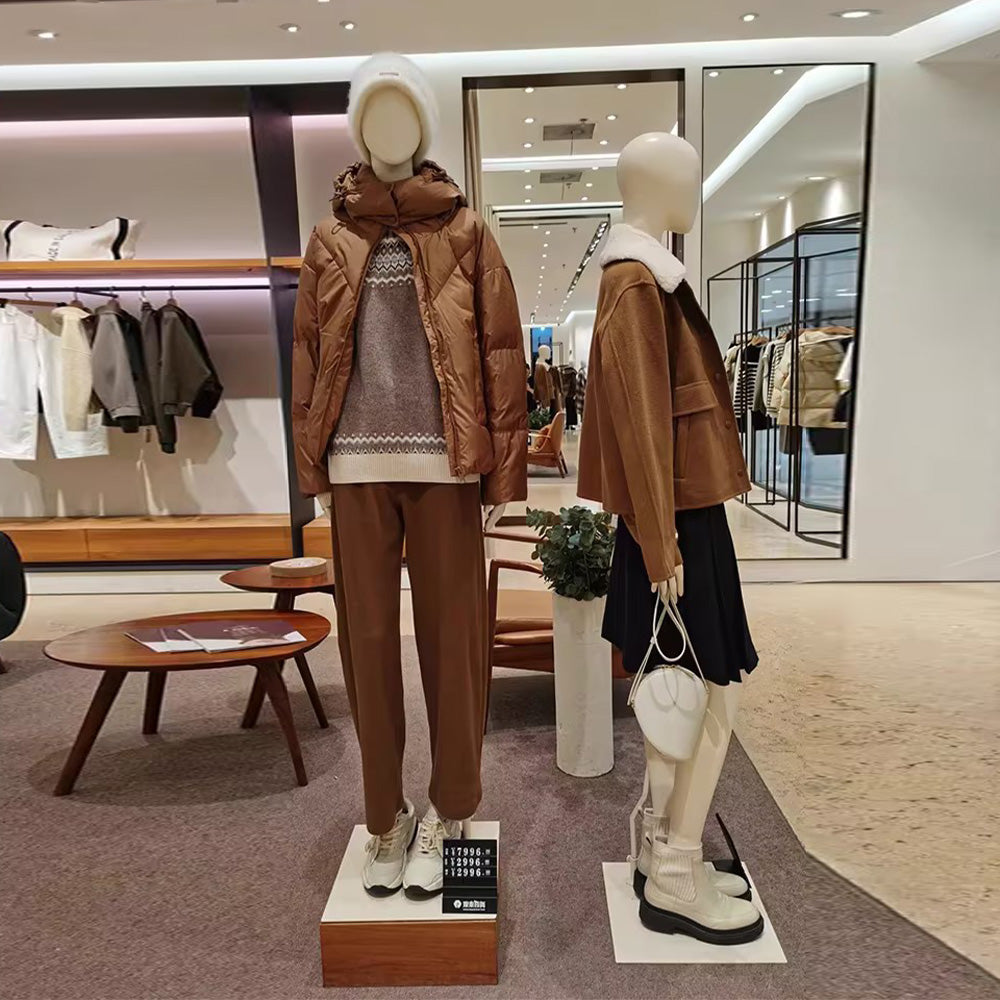 Jelimate Adult Female Sitting Standing Pose Beige Mannequin Full Body,Women Dress Form Beige Dress Form Mannequin,Window Dress Form Clothing Display Model