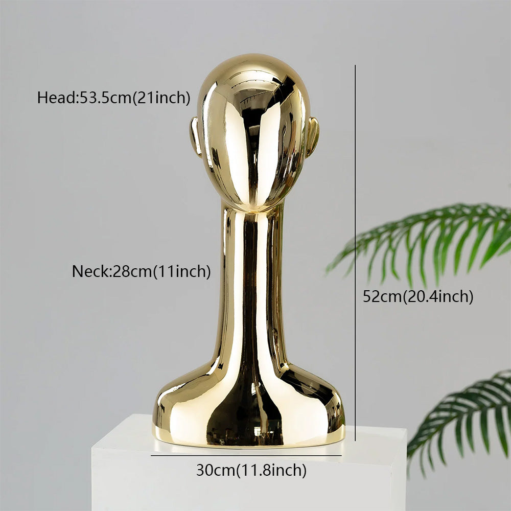 Electroplated Mannequin Head Display Stand - Wig Hat Scarf Jewelry Display Prop for Retail Stores