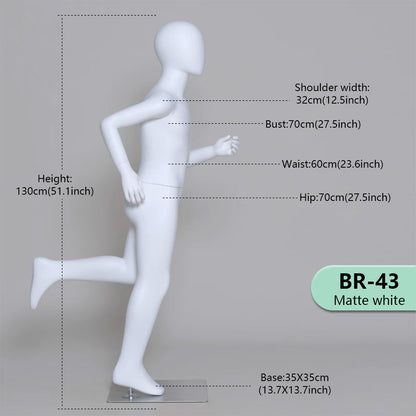 JELIMATE Kids Sport Full Body Mannequin | Athletic Children Clothing Display Form for Ages 2–12