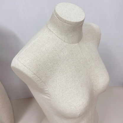 JELIMATE Half Body Mannequin Torso, Linen Dress Form for Lingerie Underwear Display