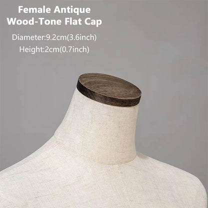 JELIMATE Wooden Mannequin Head Cap | Antique & Flat Top Cover for Display Dress Forms