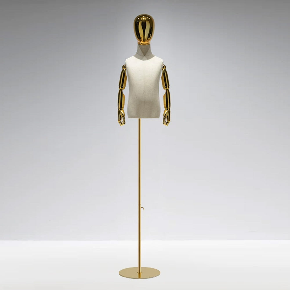 JELIMATE Kids Electroplated Mannequin | Gold Silver Dress Form for Kids Streetwear Display